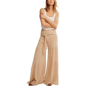 NWT Free People Good Day Tie Waist Wide Leg Pants Size Medium